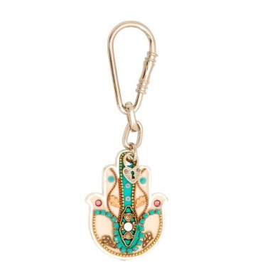 Decorated Hamsa Key Ring by Ester Shahaf