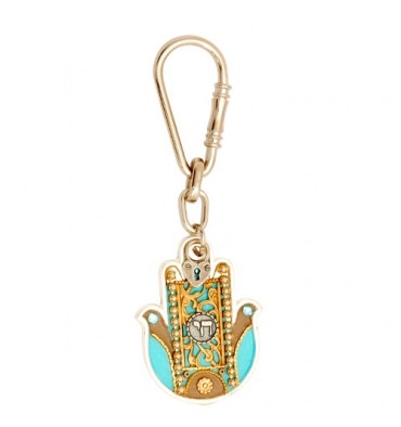 Chai Hamsa Key Ring by Ester Shahaf