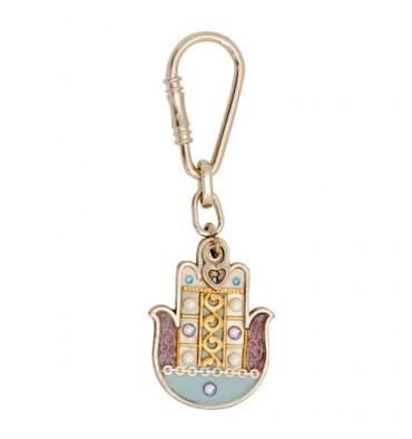 Velvet Hamsa Key Ring by Ester Shahaf