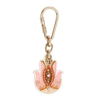 Pink Hamsa Key Ring by Ester Shahaf