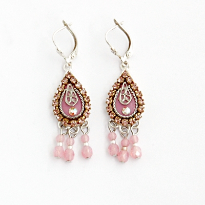 Antick Pink Silver Earrings