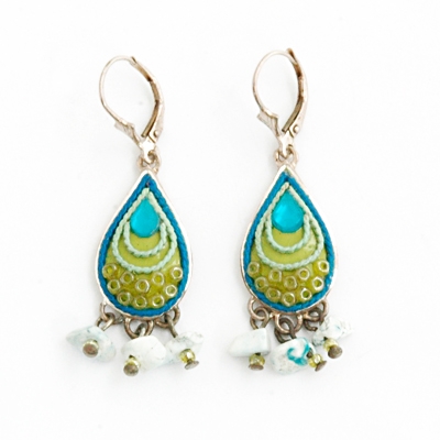 Blue & Green Silver Earrings