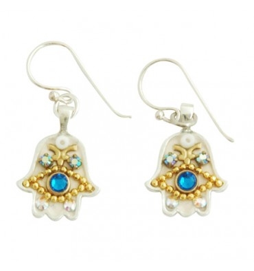 Oriental Hamsa Earrings - Small - by Ester Shahaf