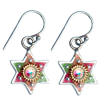 Colorful Star of David Earrings by Ester Shahaf