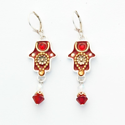 Brown Hamsa Earrings - by Ester Shahaf