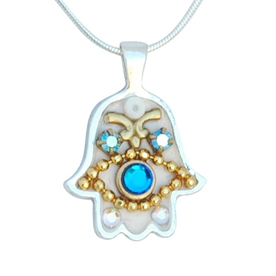 Hamsa Pendant Against Evil Eye by Ester Shahaf - Jewelry & Judaica