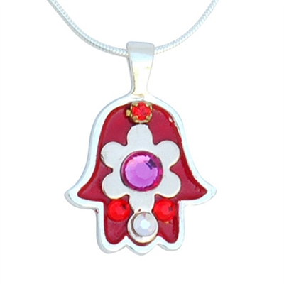 Flower Hamsa Necklace by Ester Shahaf