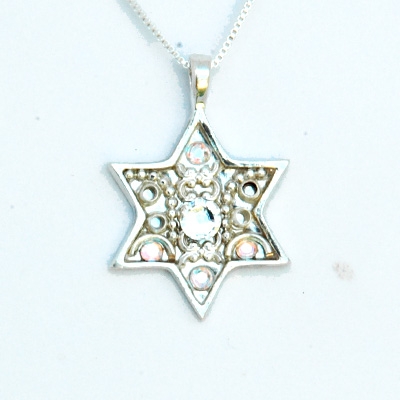 Silver Star of David Necklace by Ester Shahaf