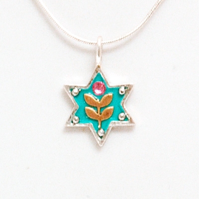 Wheat Branch Star of David Necklace - Small by Ester Shahaf