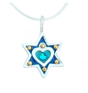 Heart Star of David Necklace by Ester Shahaf