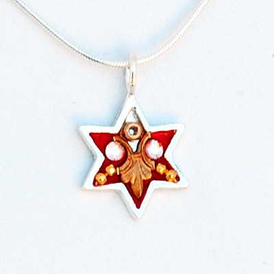 Red Star of David Necklace - Small by Ester Shahaf