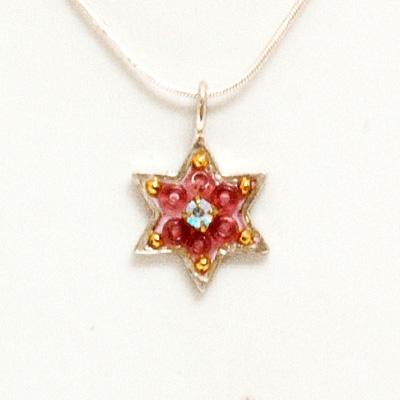 Pink Small Star of David Necklace by Ester Shahaf