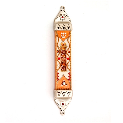 Cooper  Wood & Pewter Mezuzah Case by Ester Shahaf