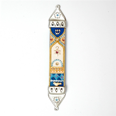 Star of David Wood & Pewter Mezuzah Case by Ester Shahaf