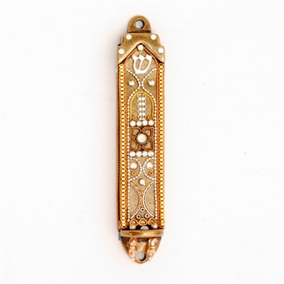 Golden Mezuzah Case  by Ester Shahaf