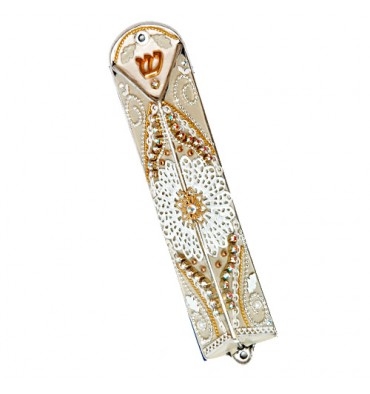 White Triangle Mezuzah Case by Ester Shahaf