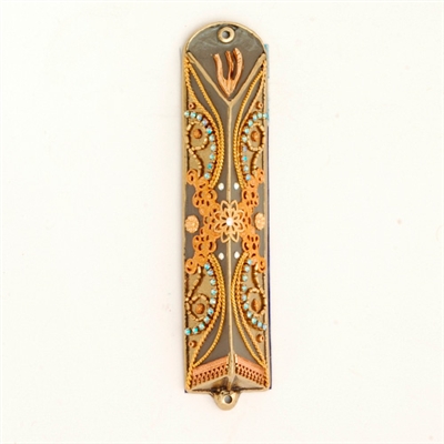 Golden Triangle Mezuzah Case by Ester Shahaf