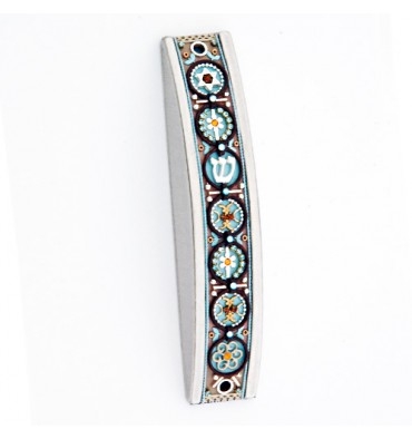 Hand Painted Arched Mezuzah Case by Ester Shahaf