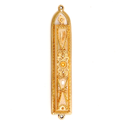 Golden Oriental Mezuzah Case  by Ester Shahaf