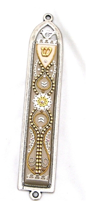 Beige Oriental Mezuzah Case  by Ester Shahaf