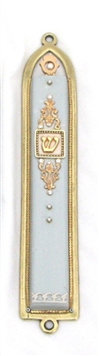 Basic Grey Oriental Mezuzah Case  by Ester Shahaf