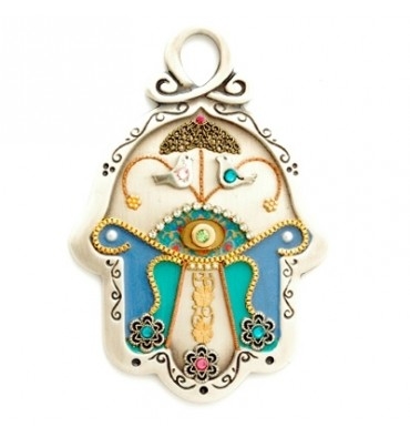 Doves Wall Hamsa Hand by Ester Shahaf - Judaica & Jewelry