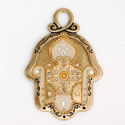 Golden Hamsa Hand by Ester Shahaf