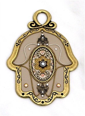 Beige Hamsa Hand  by Ester Shahaf