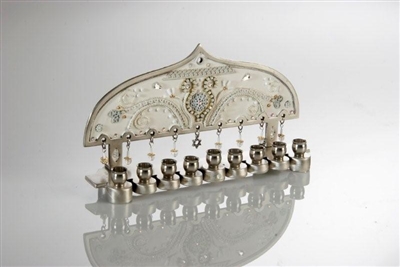 White  Hanukkah Menorah by Ester Shahaf