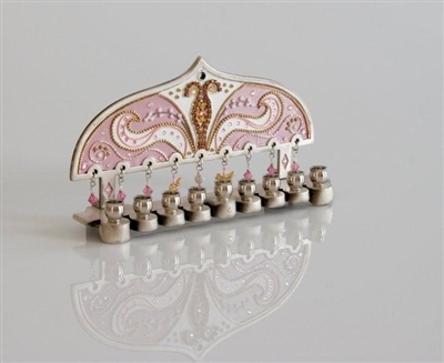 Pink Hanukkah Menorah by Ester Shahaf