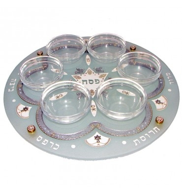 Hand Painted Passover Seder Plate by Ester Shahaf